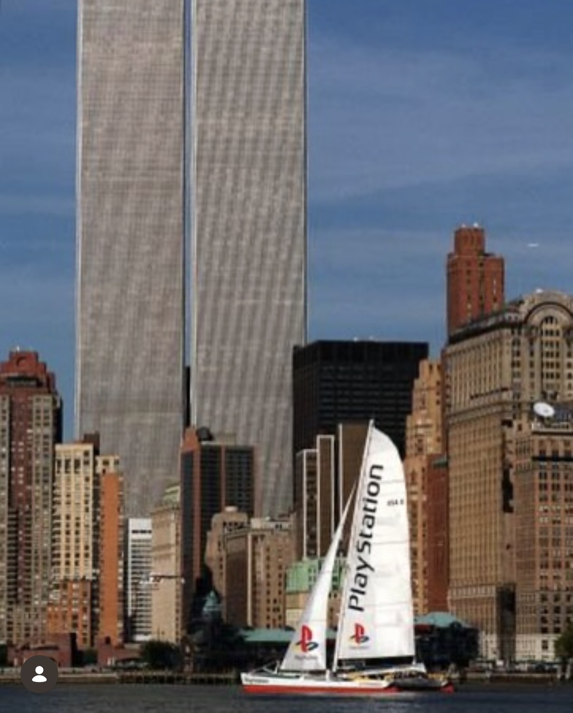 PlayStation catamaran with the World Trade Center